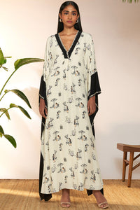 Ivory Jam & Toast Contrast Kaftan