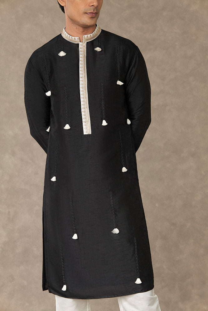 Black Tassel Kurta