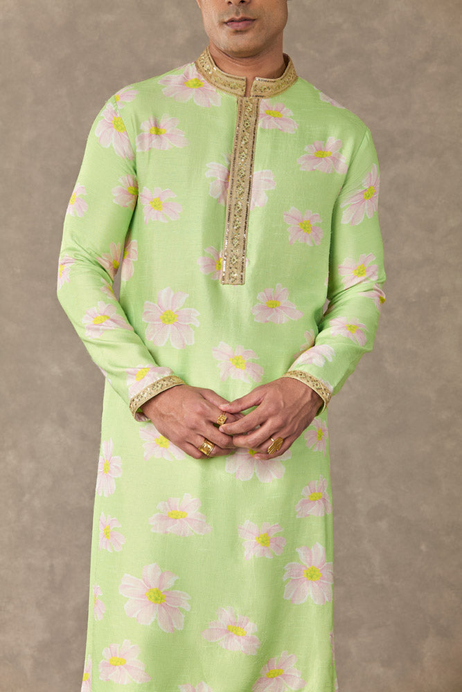 Mint Parijat Kurta Set