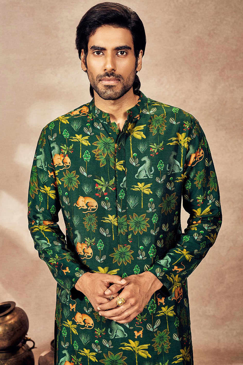 Green Tropical Rhapsody Kurta