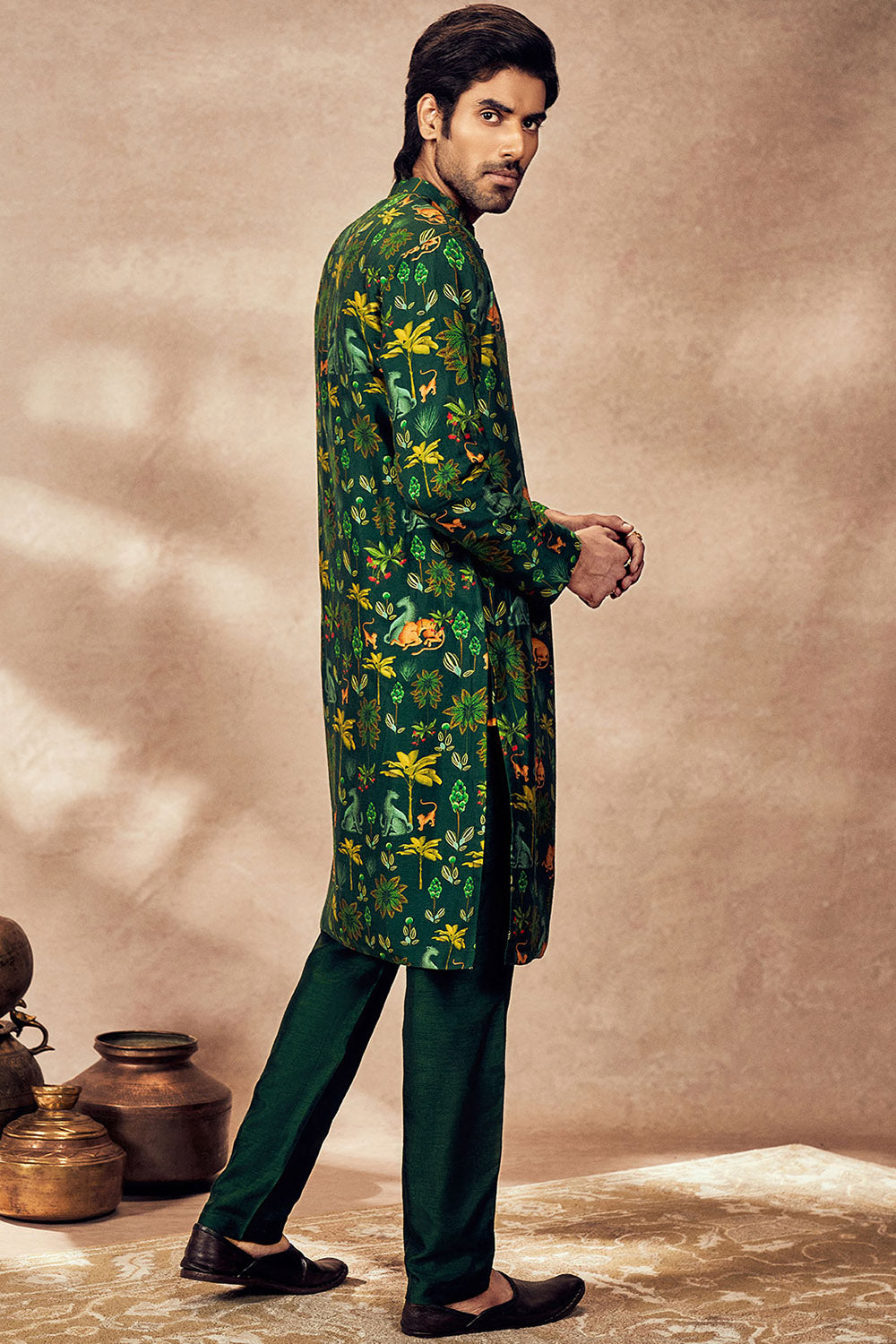 Green Tropical Rhapsody Kurta