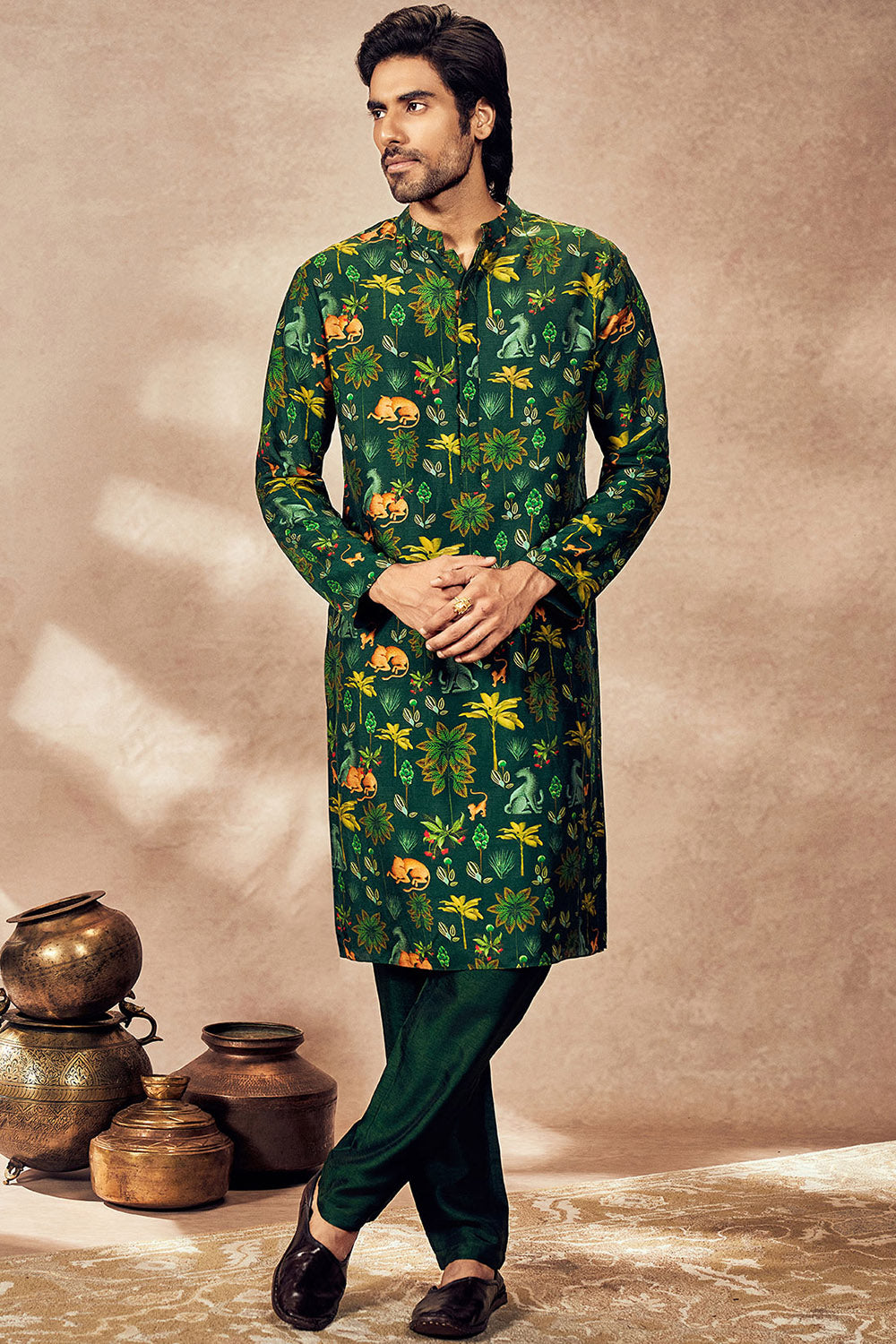 Green Tropical Rhapsody Kurta Set