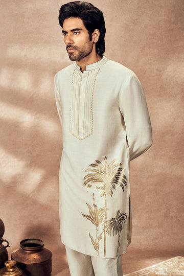 Ivory Palms Bloom Kurta