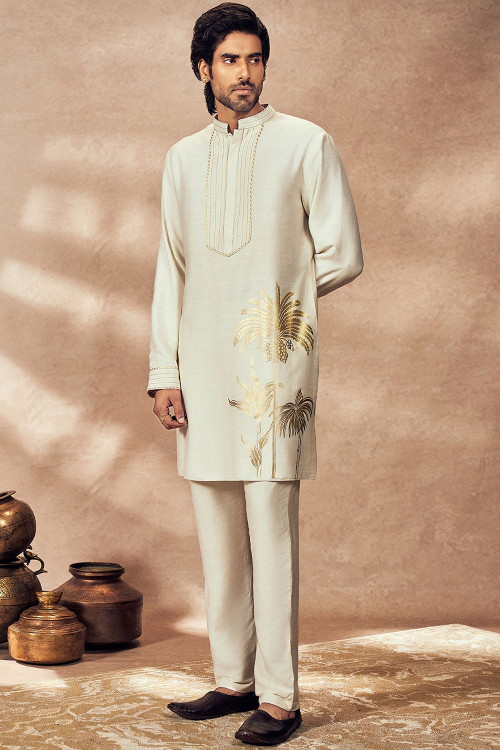 Ivory Palms Bloom Kurta