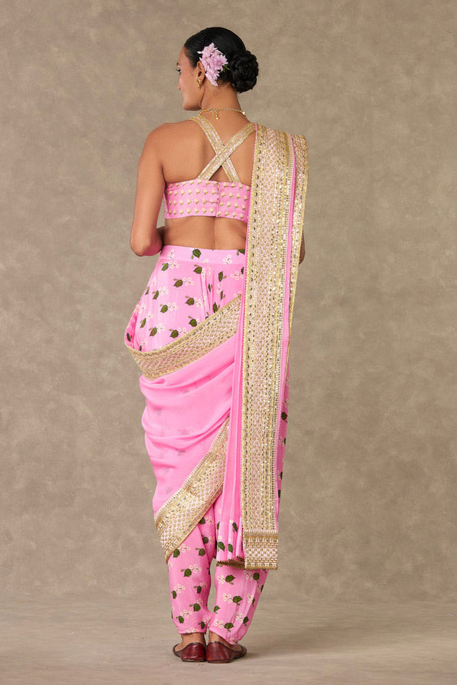 Pink Cotton Candy Dhoti Saree
