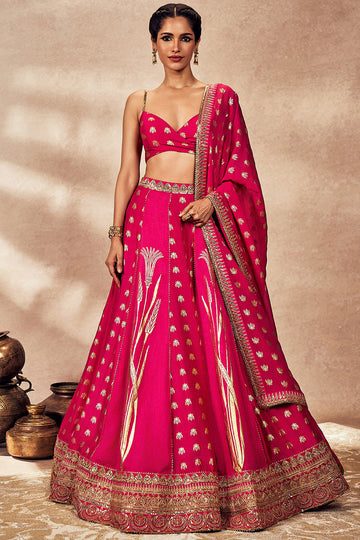 Pink Whispering Lily Lehenga Set