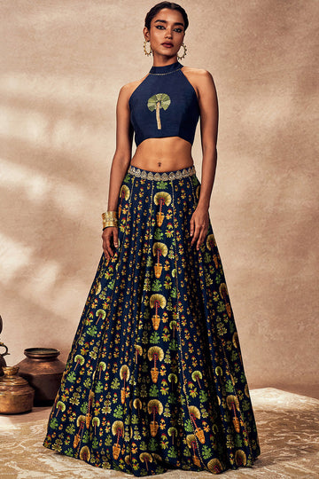 Blue Nomadic Tribe Lehenga