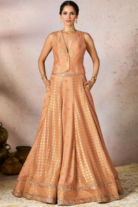 Salmon Trinkets Lehenga Set