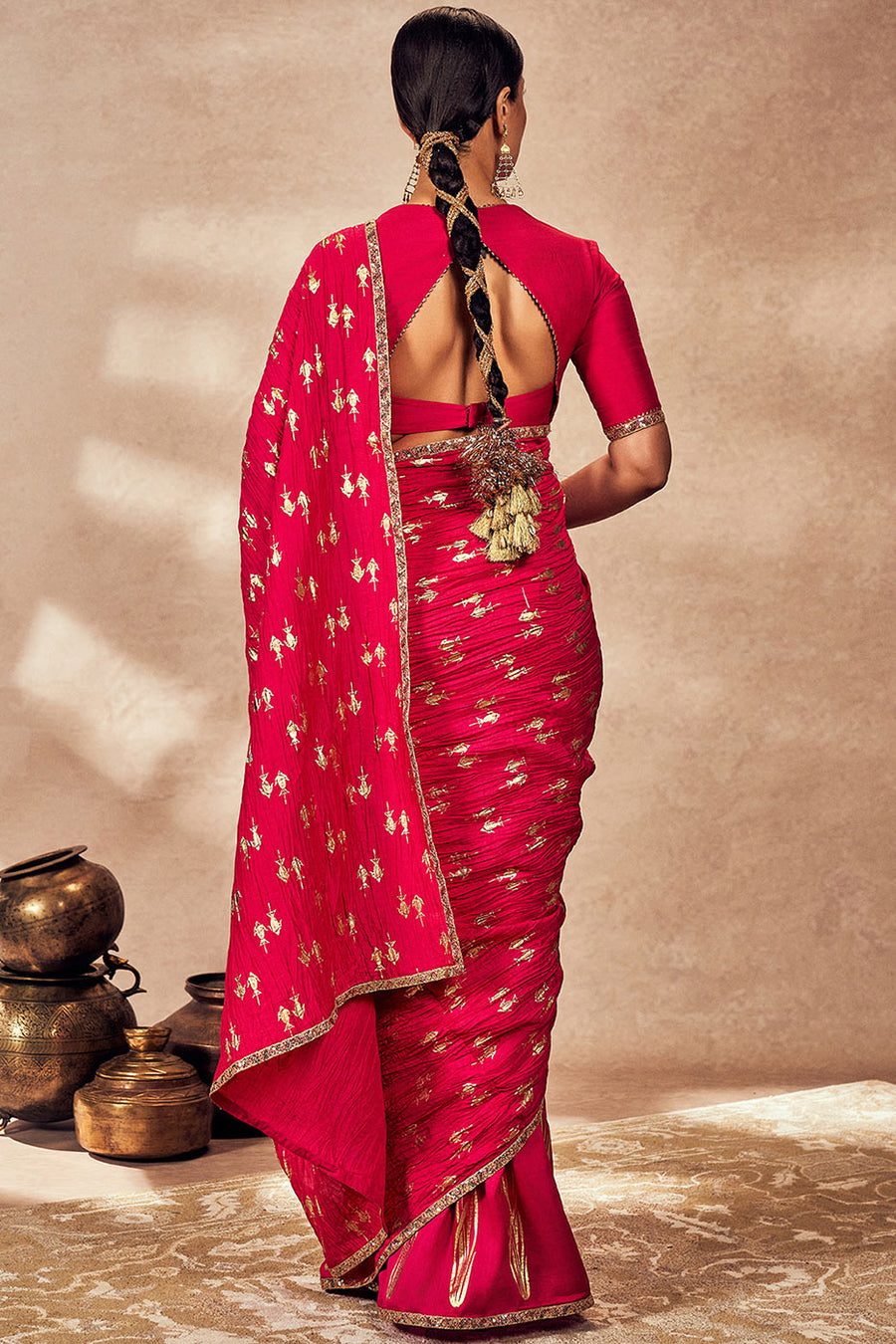 Pink Whispering Lily Crush Saree