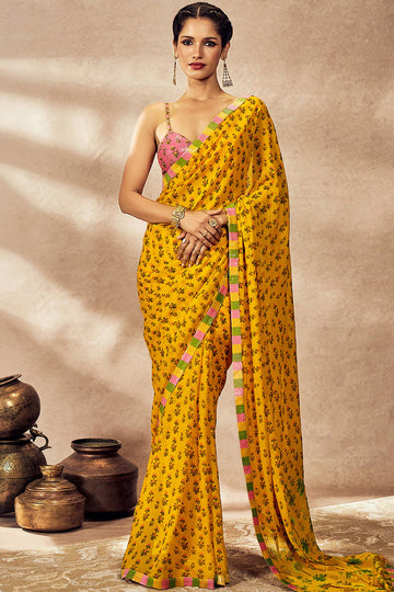 Yellow Pixie Dust Saree