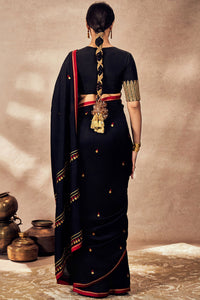 Black Coin Work Saree