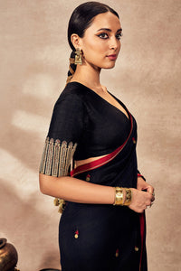 Black Coin Work Saree