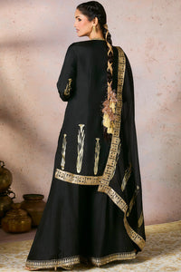 Black Whispering Lily Sharara Set