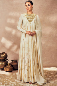 Ivory Potters Touch Anarkali Set