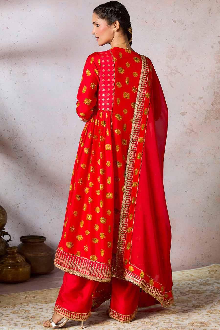 Red Trinkets Kurta Set