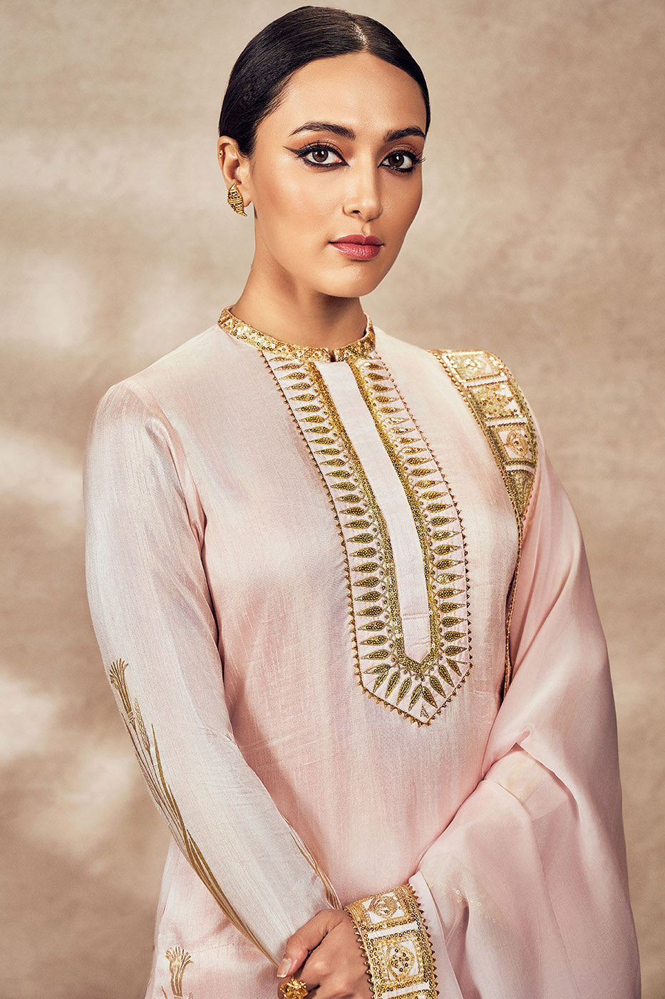 Baby Pink Whispering Lily Sharara Set