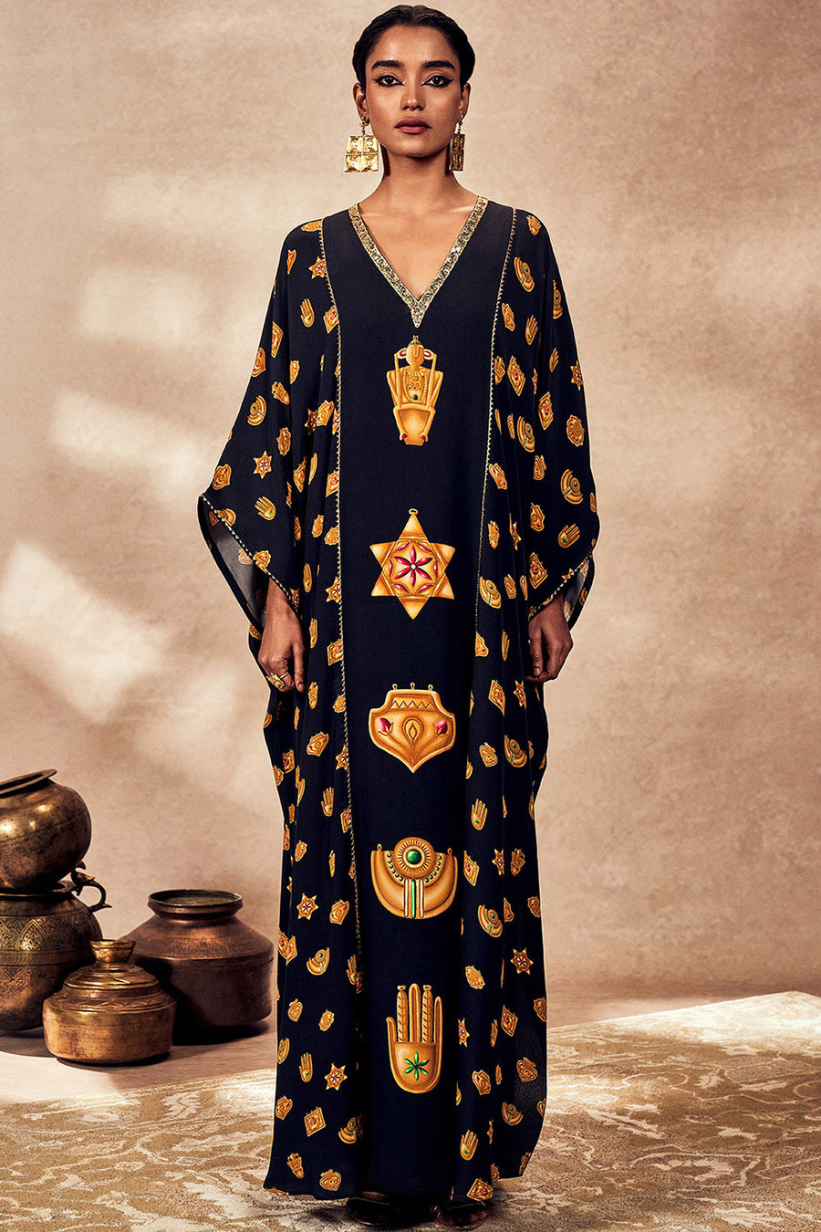 Black Trinkets Kaftan