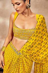 Yellow Pixie Dust Drape Saree