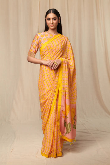 Rosepink Striped Wallflower Saree