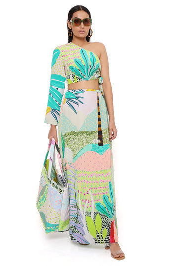 Tropical Print Skirt Set