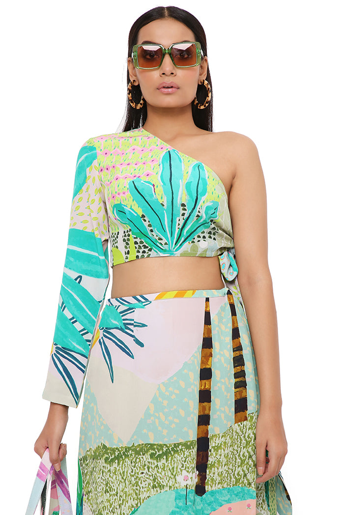Tropical Print Skirt Set