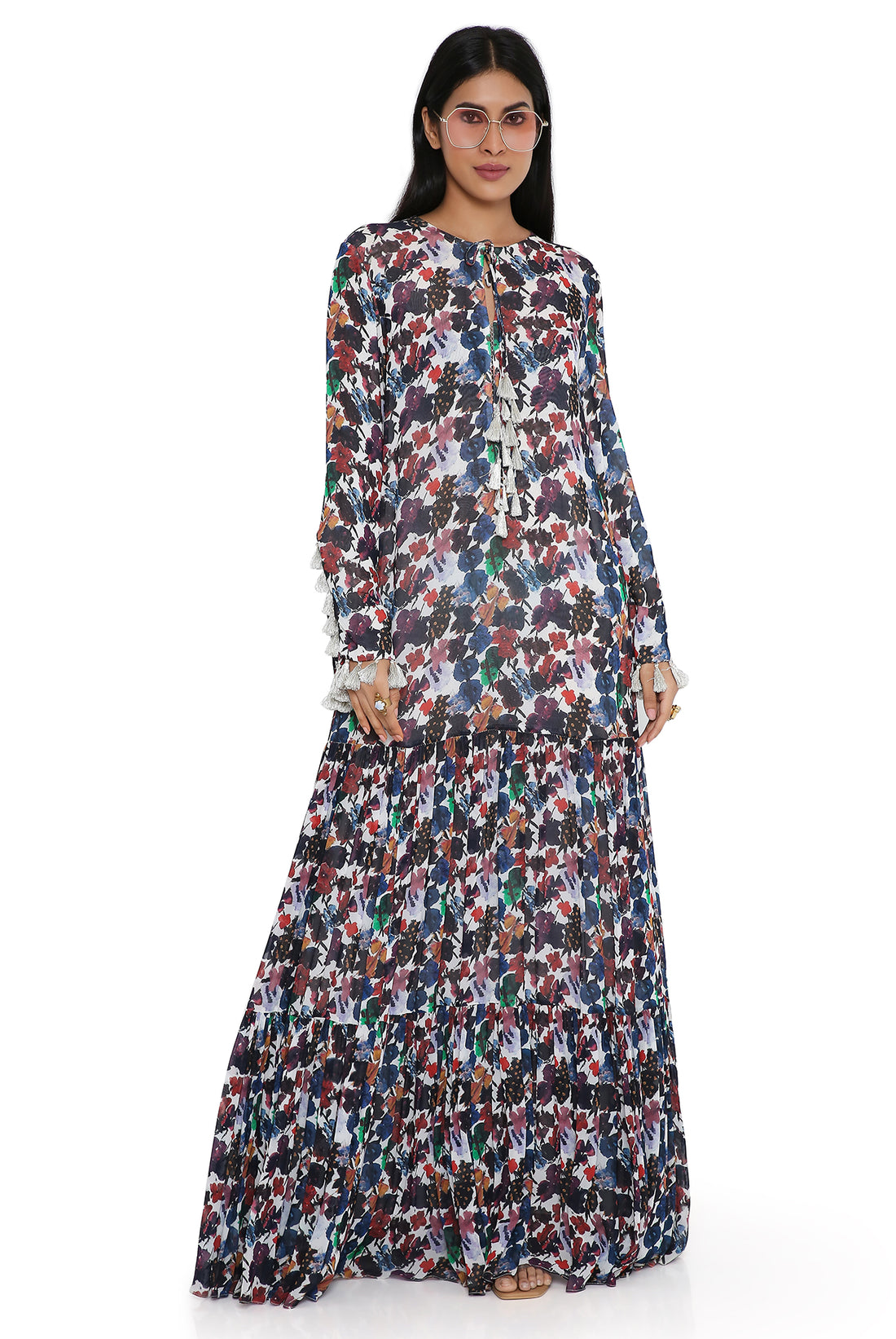 Maya Butterfly Print Geortgette Boho Dress