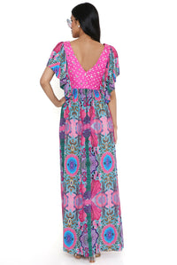 Pink Enchanted Crepe Print Dress