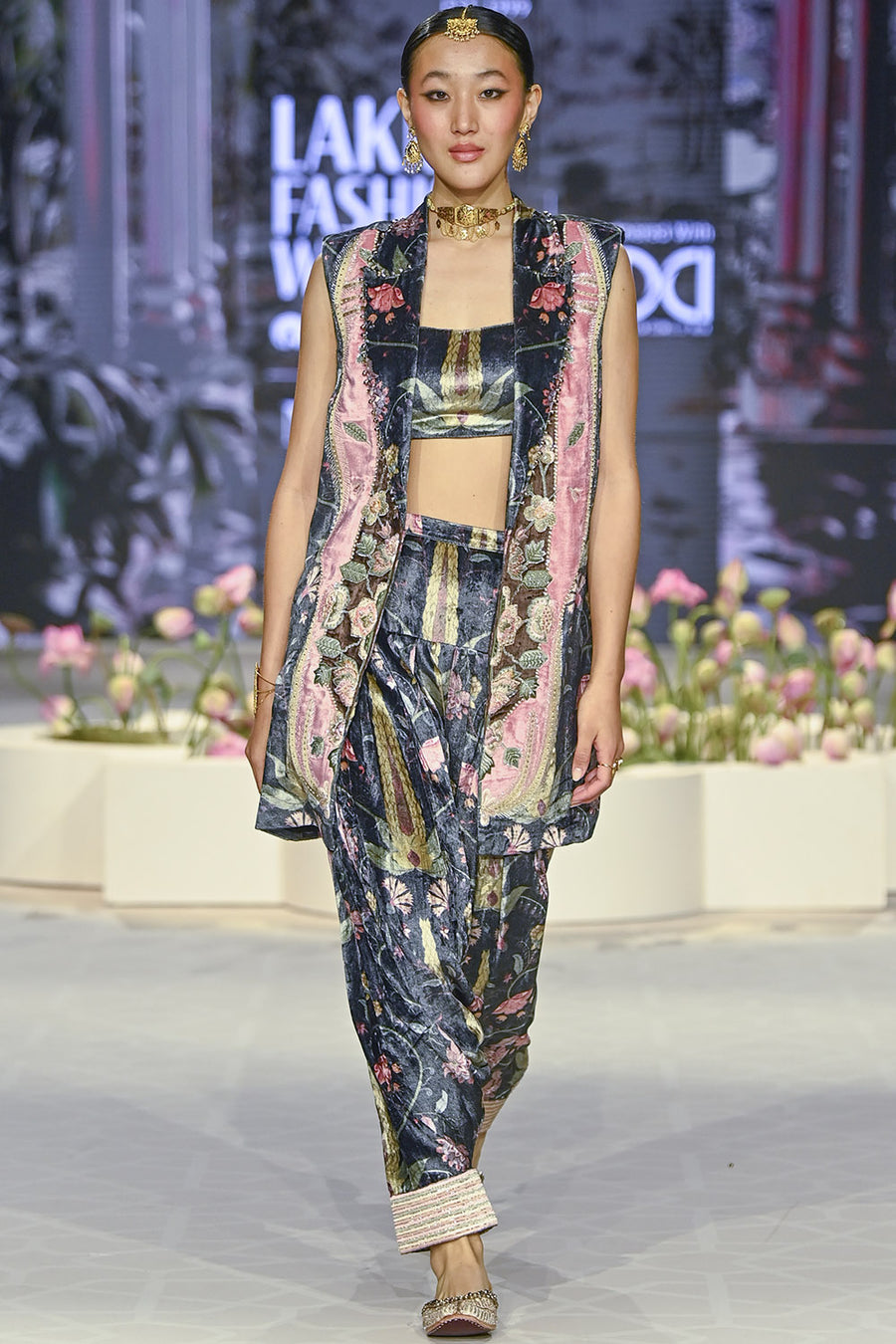 Bushra Black Forest Whisper Blazer, Bustier & Salwar