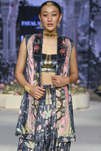 Bushra Black Forest Whisper Blazer, Bustier & Salwar