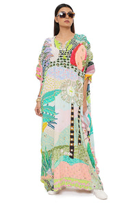 Frida Tropical Print Kaftan