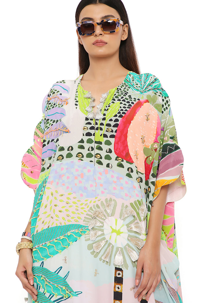 Frida Tropical Print Kaftan