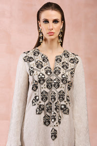 Dull Gold Embroidered Yoke Kaftan