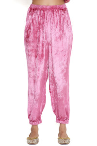 Cranberry High Low Kaftan With Velvet Joggers