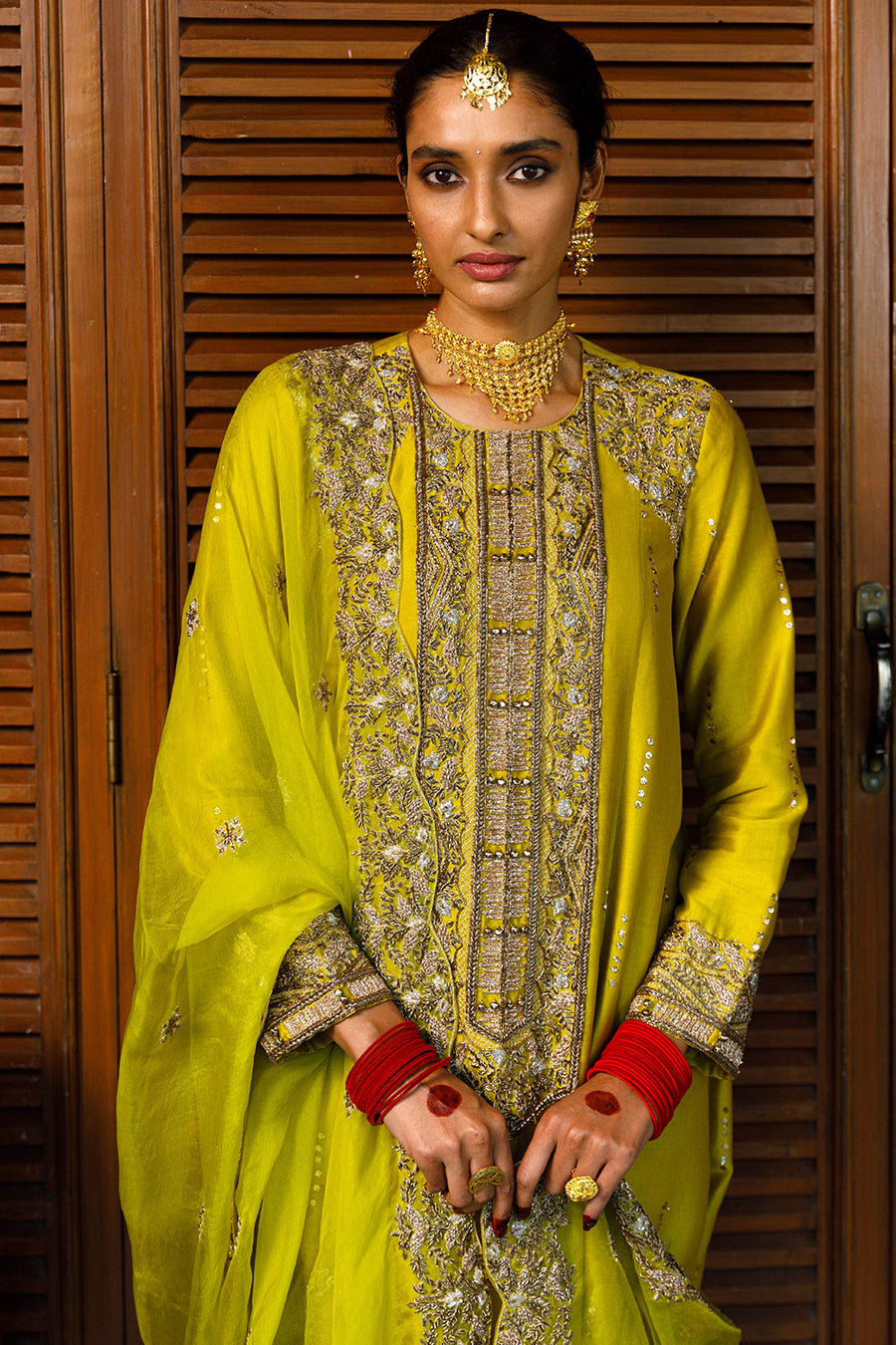 Ruksaan Olive Green Kurta Set