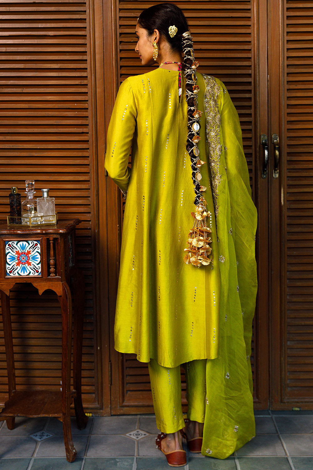 Ruksaan Olive Green Kurta Set