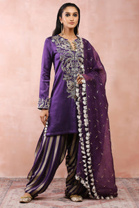 Purple Kurta With Salwar And Dupatta