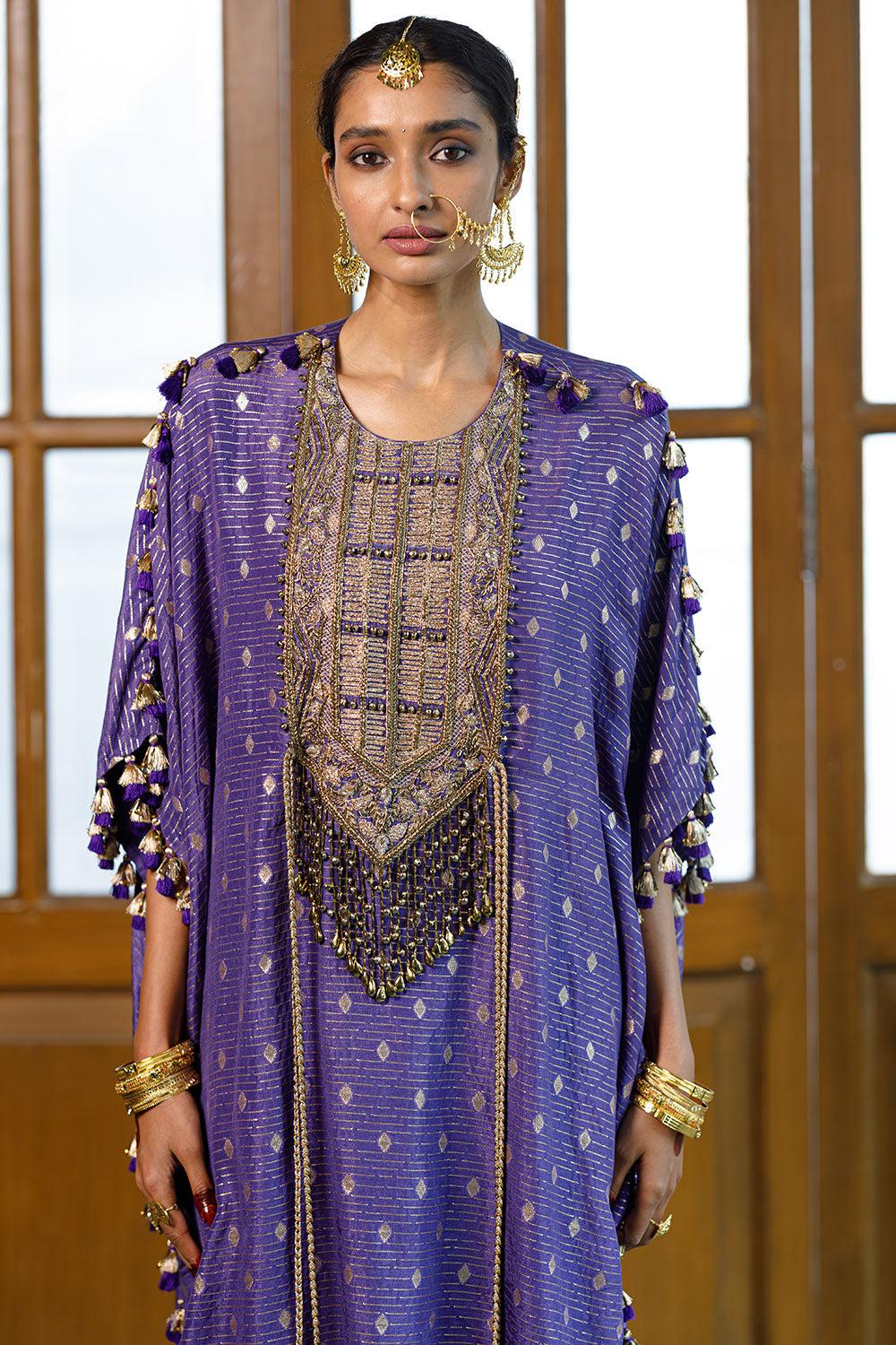 Razia Purple Embroidered Kaftan And Salwar