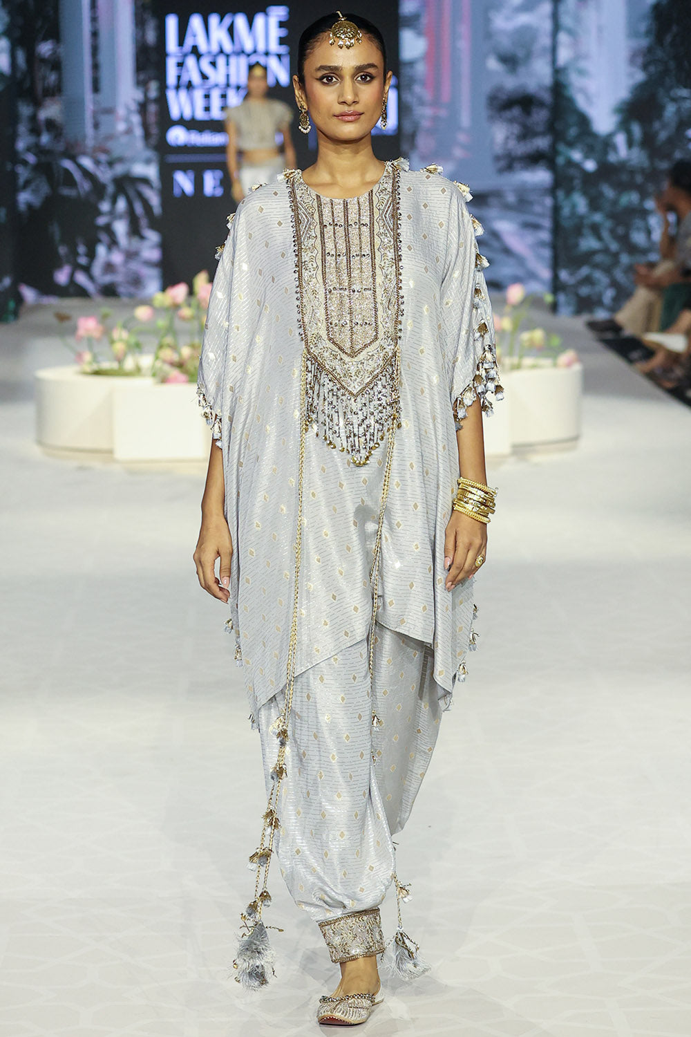 Razia Grey Embroidered Kaftan & Salwar