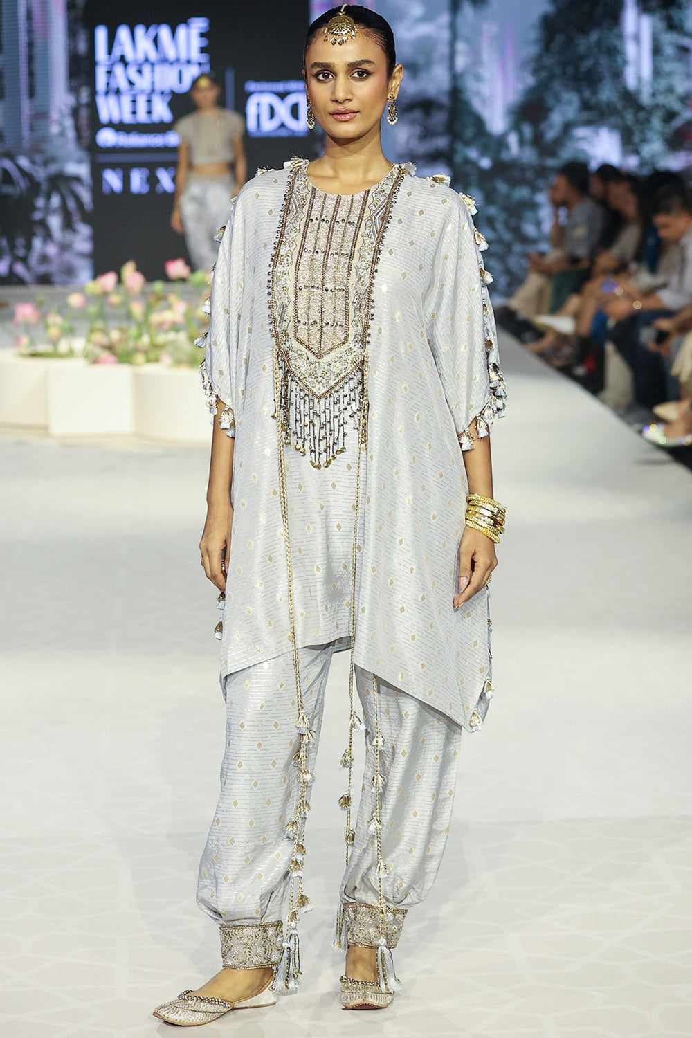 Razia Grey Embroidered Kaftan & Salwar
