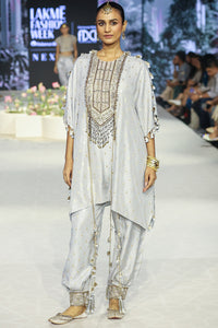 Razia Grey Embroidered Kaftan & Salwar