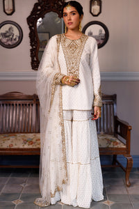 Shama Off White Kurta and Sharara Set