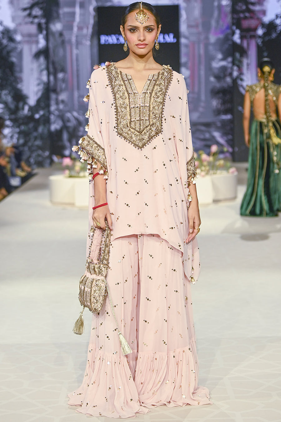 Shahnaaz Blush Pink Embroidered Kurta & Sharara