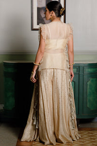 Fawzia Stone Embroidered Bib With Bustier And Sharara