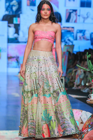 Ivanka Pink Kite Bustier and Lehenga