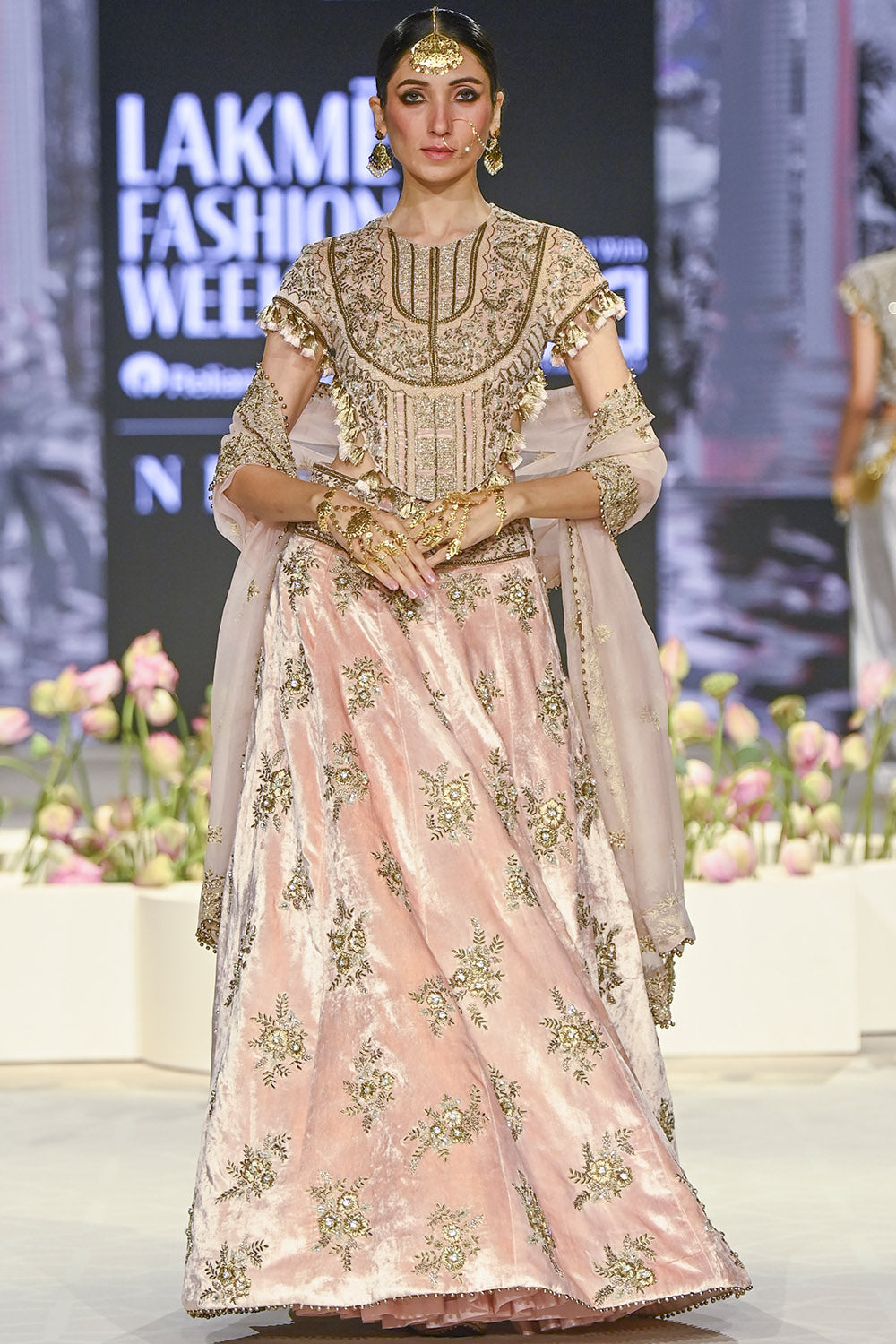 Faizah Blush Pink Embroidered Lehenga Set