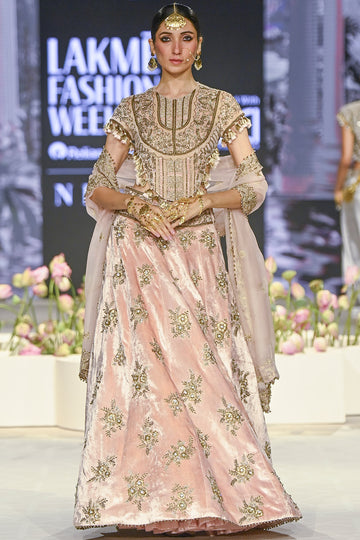 Faizah Blush Pink Embroidered Lehenga Set