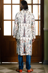 Blue Embroidered Forest Whisper Bandi, Kurta and Churidar