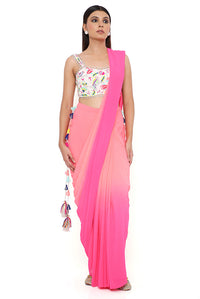 Stone Georgette Pre-Stitched Saree