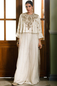 Roha Off White Anarkali Tunic With Sharara