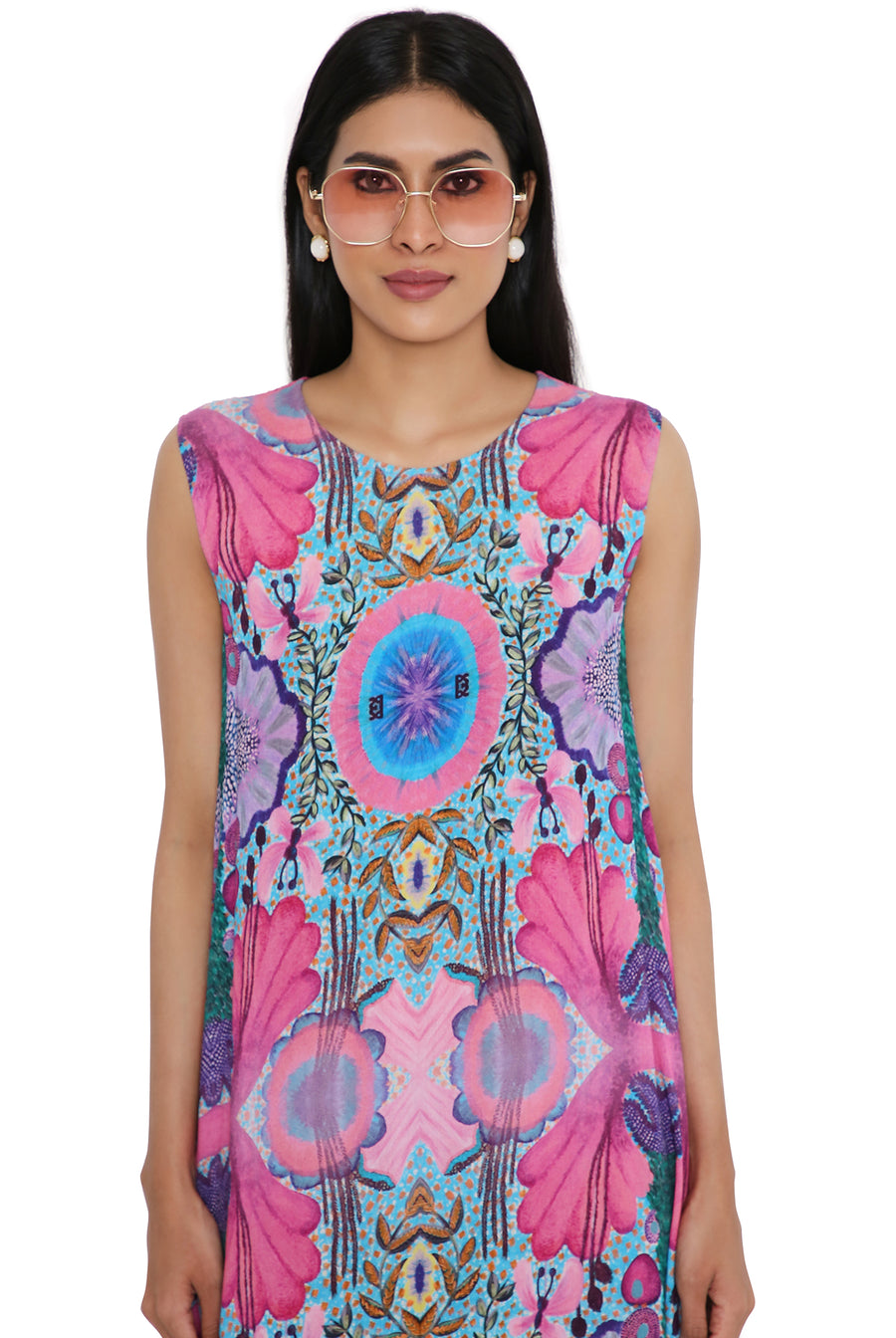 Pink Enchanted Print Side Tale Tunic